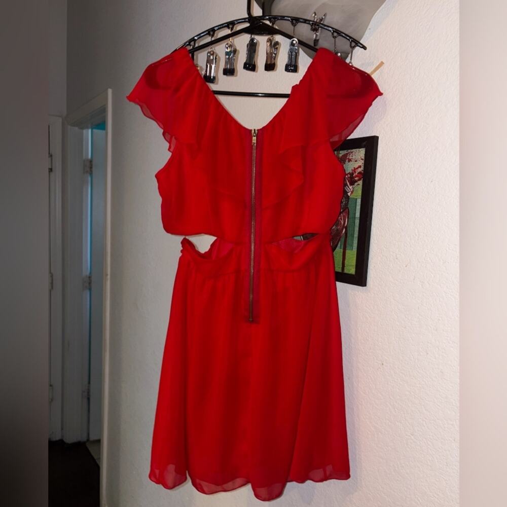Accidentally In Love Red Sundress With Flutter Ca… - image 2